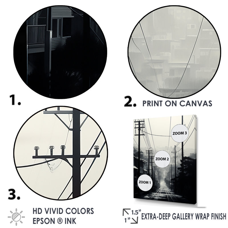 Lignes argentées brouillard électrique I, Cadre photo noir, H 32 po x l 24 po x P 1 po