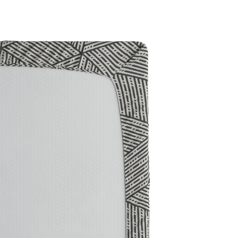 Microfiber Geometric Fitted Sheet, Twin Fitted Sheet