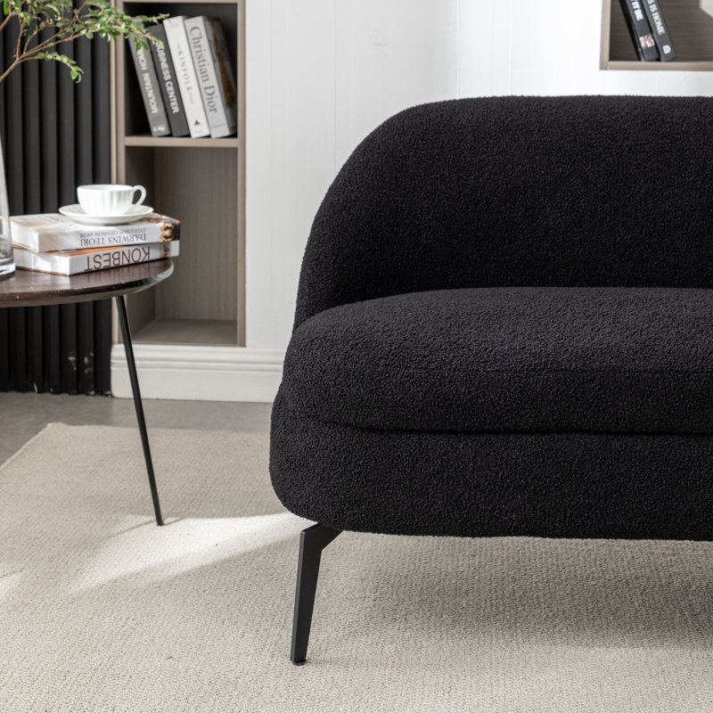 Causeuse rembourrée 50 "Raymond, Boucle noire performante