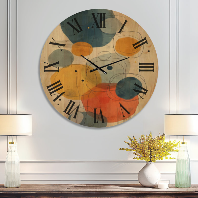 Grande horloge murale moderne - collage de pierre méditation minimaliste, imprimé sur bois, Oversized