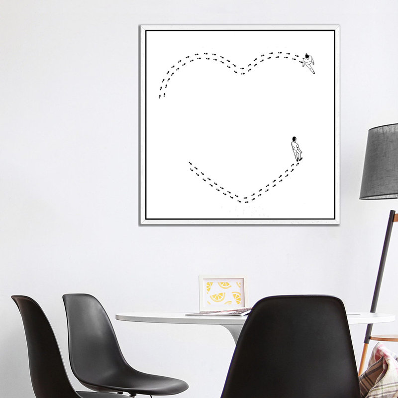 Love Is A Succession Of Common Steps by Filippo Spinelli - Print on Canvas, White Framed, 30.48 cm H x 30.48 cm W