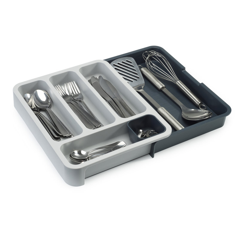 Joseph Joseph DrawerStore Expandable Silverware Tray, Grey / Grey