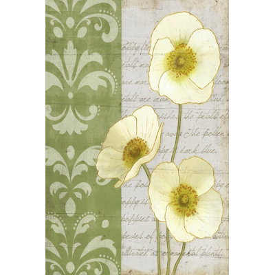 White Poppies - Wrapped Canvas Painting