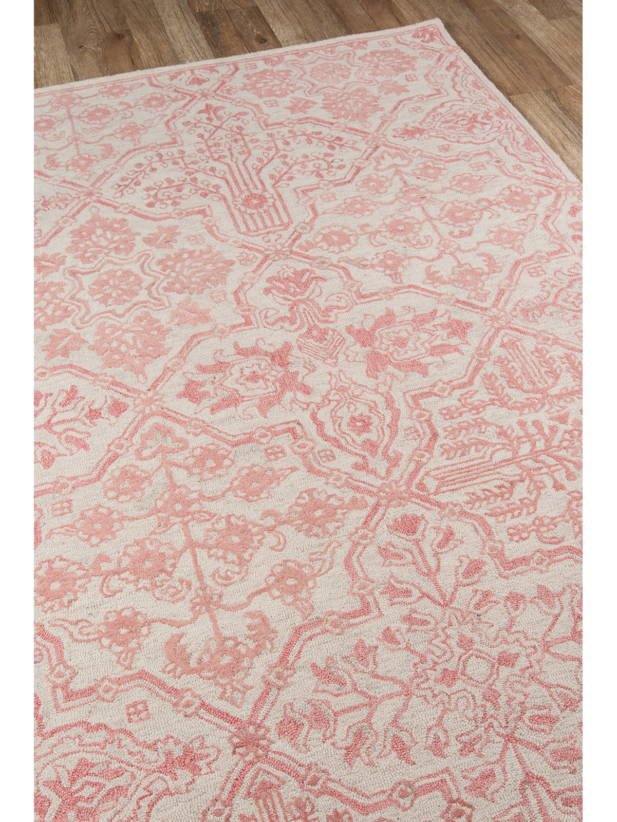 Cece Pink Ivory Hand-Tufted Wool Floral Rug, Runner 2'3" x 8'