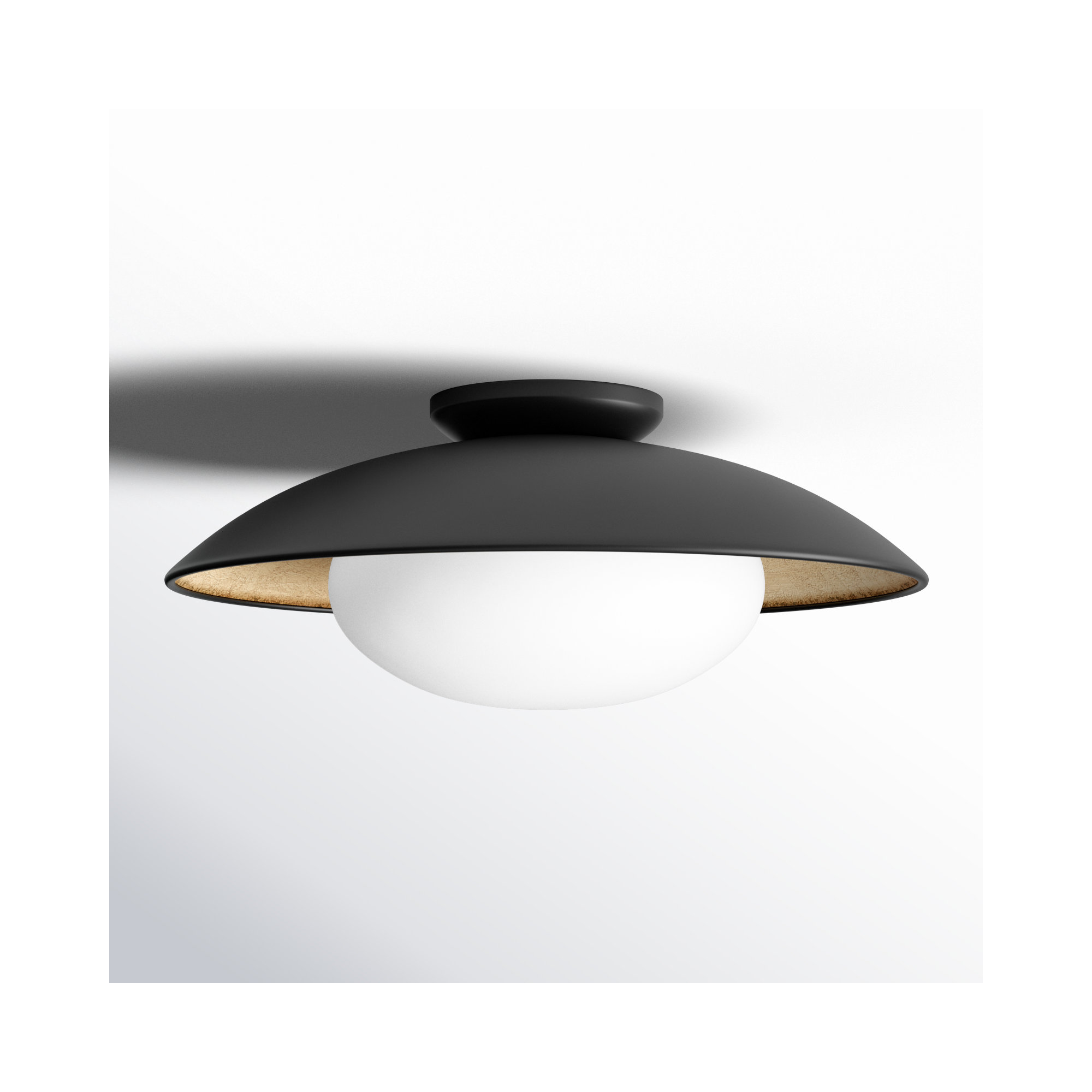 Jason Single Light Flush Mount, Black Lustro, 9'' H x 21'' W x 21'' D