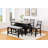Dining Table Set, Rectangular Table with Wine Bottle Storage, Chairs and 1 Bench-912390794
