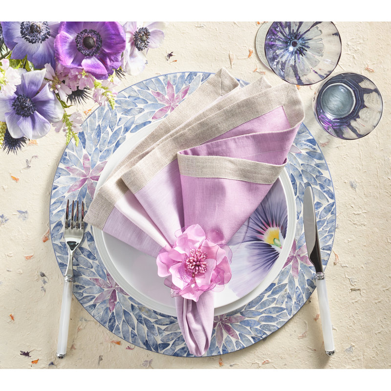 Flora Placemat, Lilac/Periwinkle