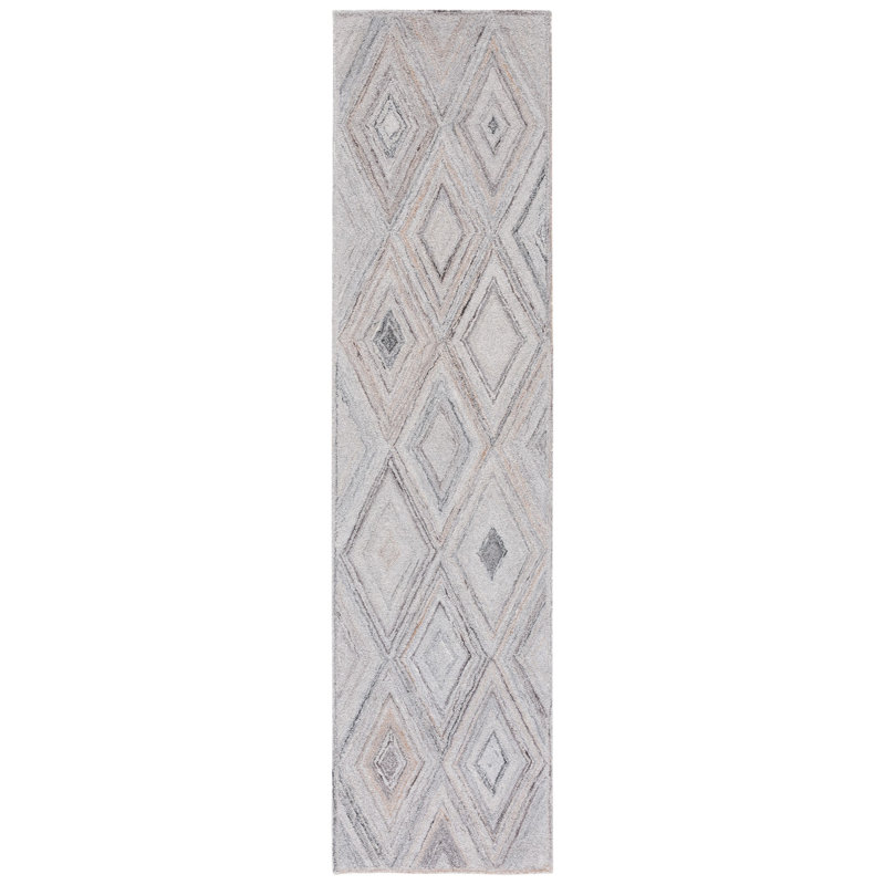 Liskeard Hand Tufted Geometric Area Rug , Runner 2'3" x 9'