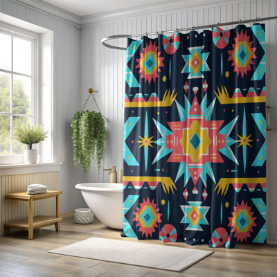 Rideau de douche 1 pièce Fun Western Patterns