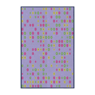 Tapis mauve à motif floral Ayaana