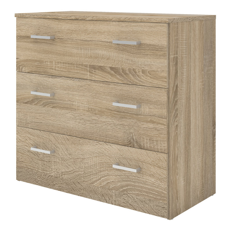Orval 74.1cm W 3 - Drawer Chest of Drawers, Oak