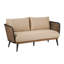 Flynn Patio PE Rattan Loveseat With Iron Frame & Cushions