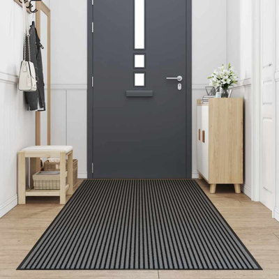 Doormat Stripe Black And Grey 115X500 Cm