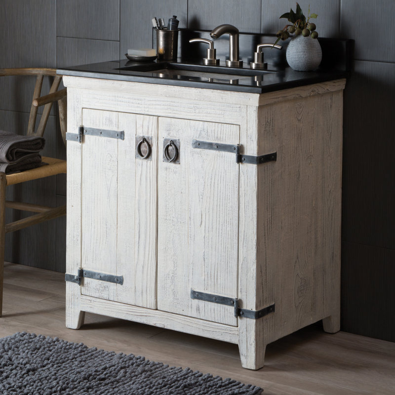 Americana 30" Single Bathroom Vanity Base Only, Whitewash