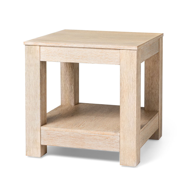 Maven Lane Paulo Wooden Side Table, Weathered White