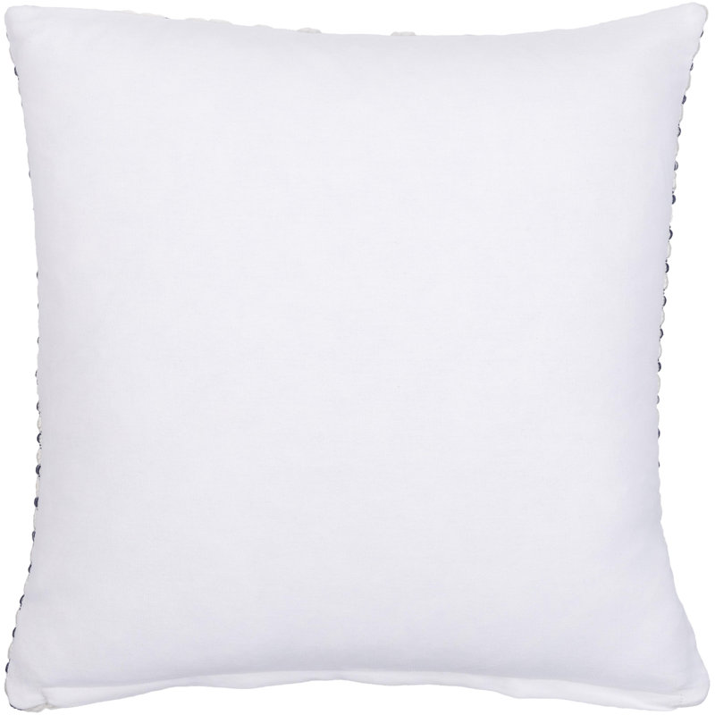 18" Square White and Gray Geometric Polyester Throw Pillow