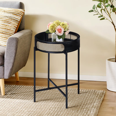 Table de bout noire avec plateau