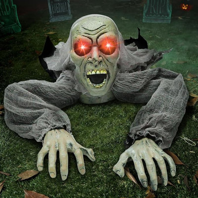 Décoration de halloween zombie d'Halloween avec son et yeux clignotants