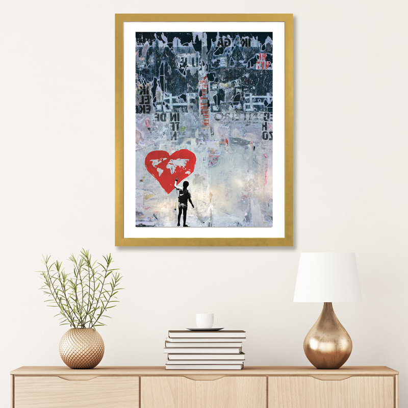 «Wild World» - Impression, H 24 po x l 32 po x P 1 po, Papier doré