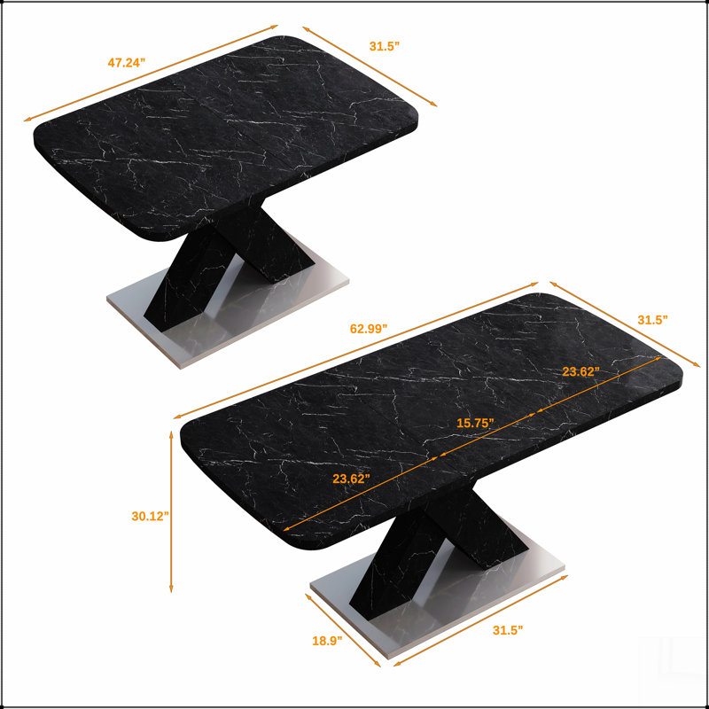 1 Piece Rectangular Dining Table Without Chair