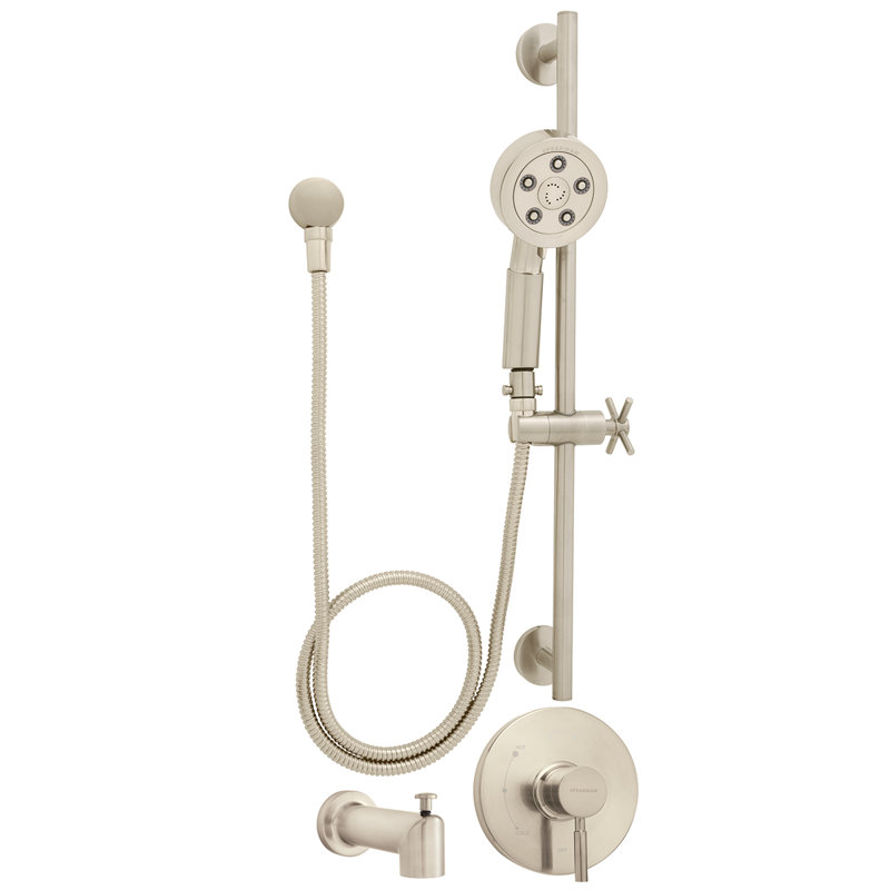Neo Thermostatic Tub and Shower Faucet, Brushed Nickel