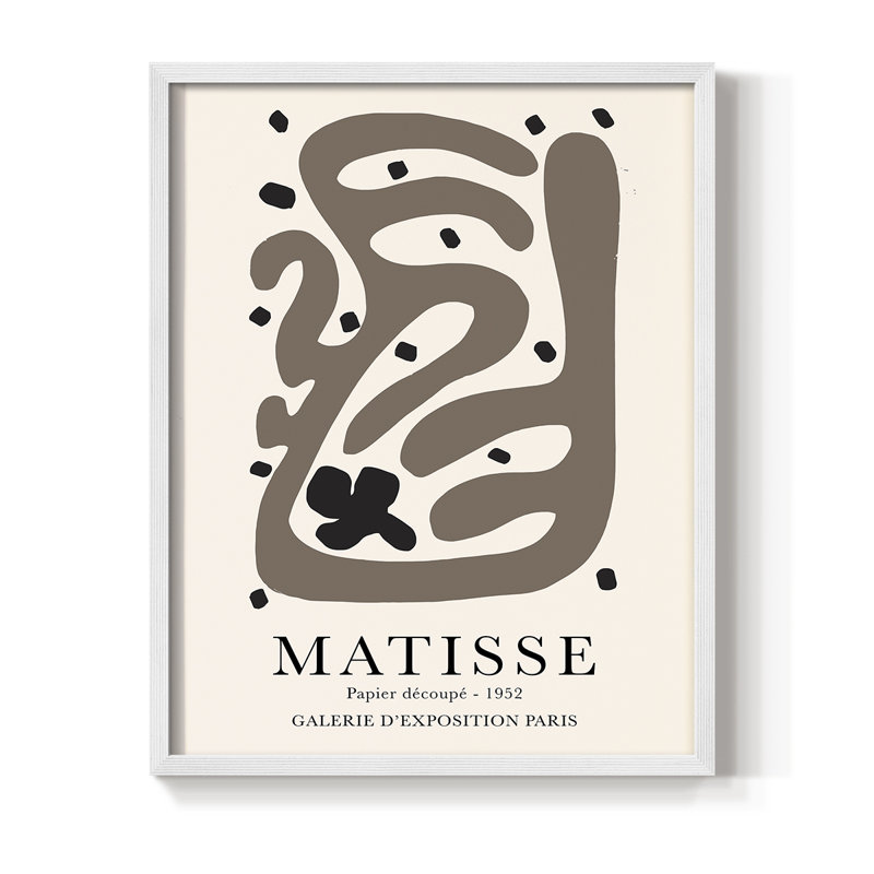 Matisse CCxx, reproduction encadrée - bois massif, Blanc, H 10 po x l 8 po
