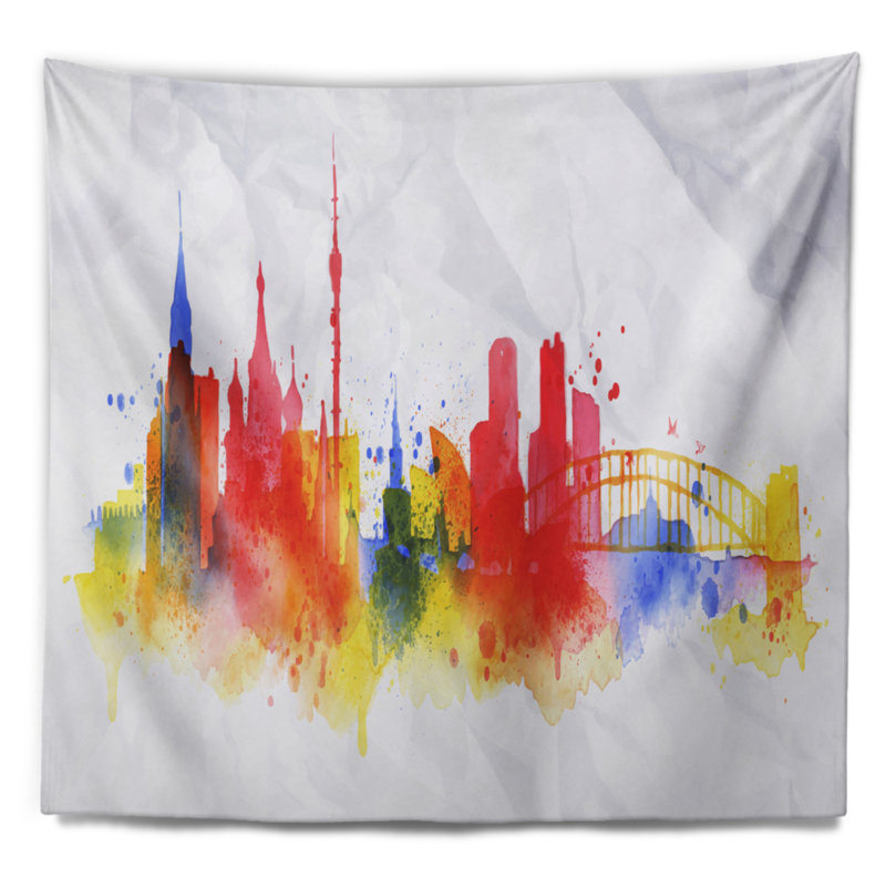 Tapisserie de skyline de moscou Cityscape, H 78 po x l 92 po