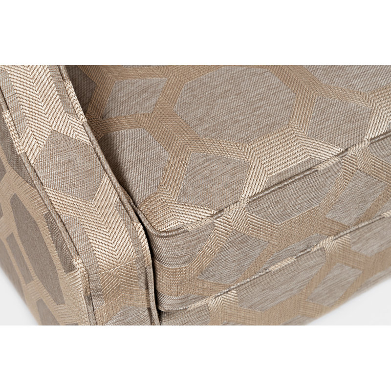 Fauteuil à oreilles en polyester 71,12 cm de large Jeanny, Taupe