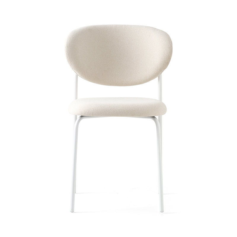 Cozy Upholstered Chair with Metal Frame, Taupe, Matt Optic White