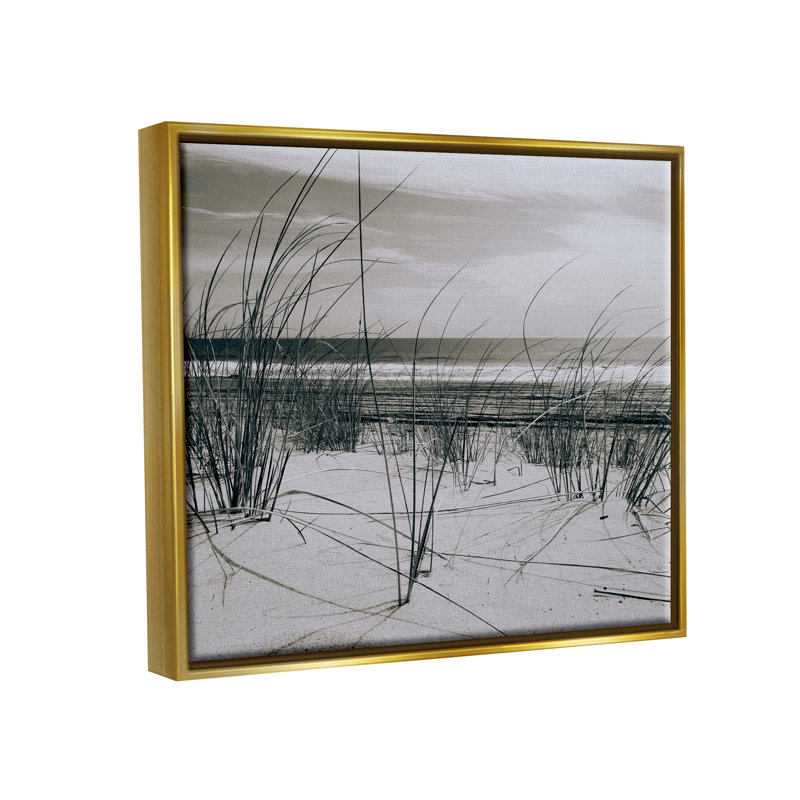 Photographie des dunes de l'océan par Graffi * Tee Studios, H 17 po x l 21 po x P 1,7 po, Cadre flottant métallique doré