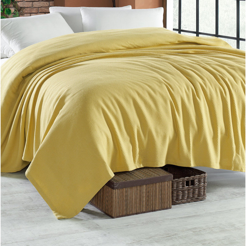Lamarr Cotton Solid Colour Bedspread, 200 x 230 cm Bedspread, Dark Red