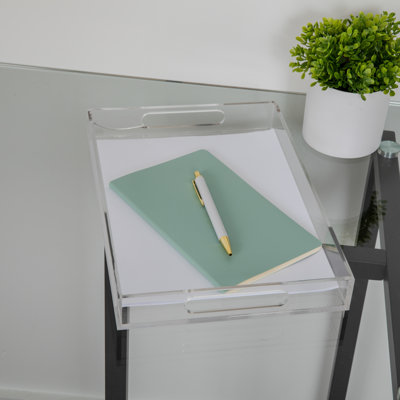 Organisateur de bac à lettre en acrylique avec poignées et pieds antidérapants Martha Stewart Brody