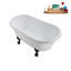Baignoire de trempage sur pieds en acrylique 57 "avec drain, pattes et plateau en bambou 57" Streamline-83636141-83636134