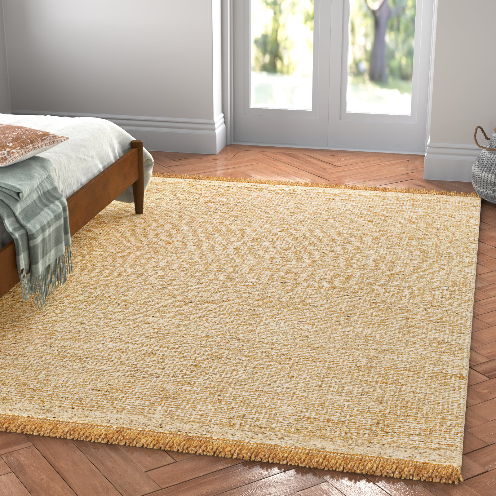 Cierra Hand-Knotted Jute Rug, Rectangle 6' x 9'
