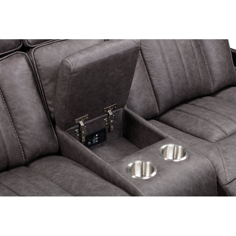 Canapé inclinable électrique Desiri, Brun, 3 pièces: canapé, 2 fauteuils inclinables