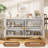 47.2" Fluted Sideboard with Storage Cabinet, Modern Kitchen Sideboard with Adjustable Shelves-124793859