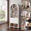 Bureau d'artisanat pliable avec tablettes de rangement, bureau convertible dissimulé en bibliothèque pour petits espaces 2-en-1-131418485
