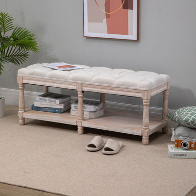 Mae Polyester Blend Upholstered Storage Bench