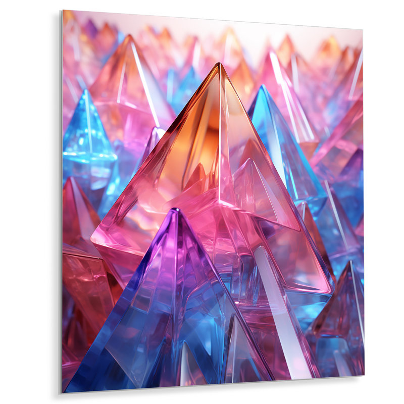 Pendular Prism Abstract Geometric 3 - Art mural géométrique en métal, H 40 po x l 30 po x P 1,5 po
