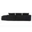 Canapé d'angle modulaire 3 places noir, tissu, design moderne, idéal pour rénover un espace de jeux. Sofa d'angle avec méridienne, revêtement, confort optimal pour le salon.