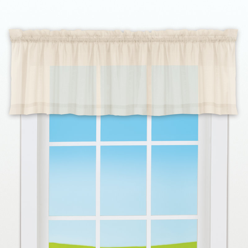 Treyor Solid Colour Tailored 60'' W Window Valance, Beige