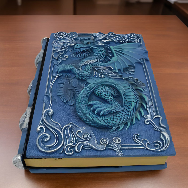 7.5"W Blue Notebook of Dragon