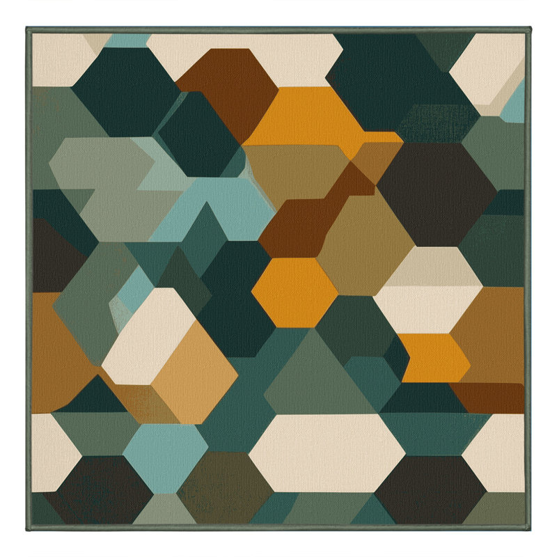 Earth Architecture Rug, Square 5'