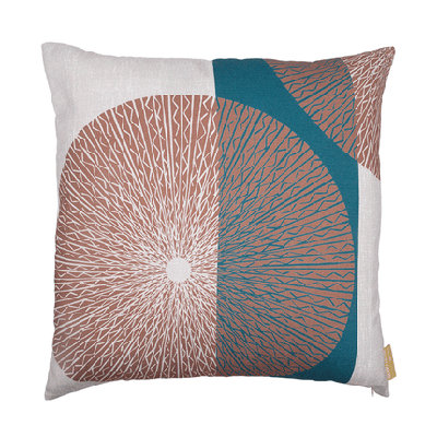 Niho Medallion Square Pillowcase, Cocoa Aqua