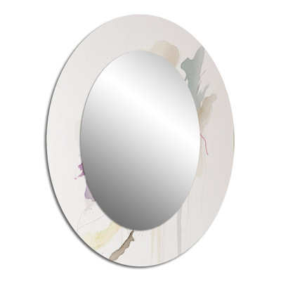 Touched By Mustard Yellow And Ultimate Gray I - Yellow Oval Wall Mirror Decor