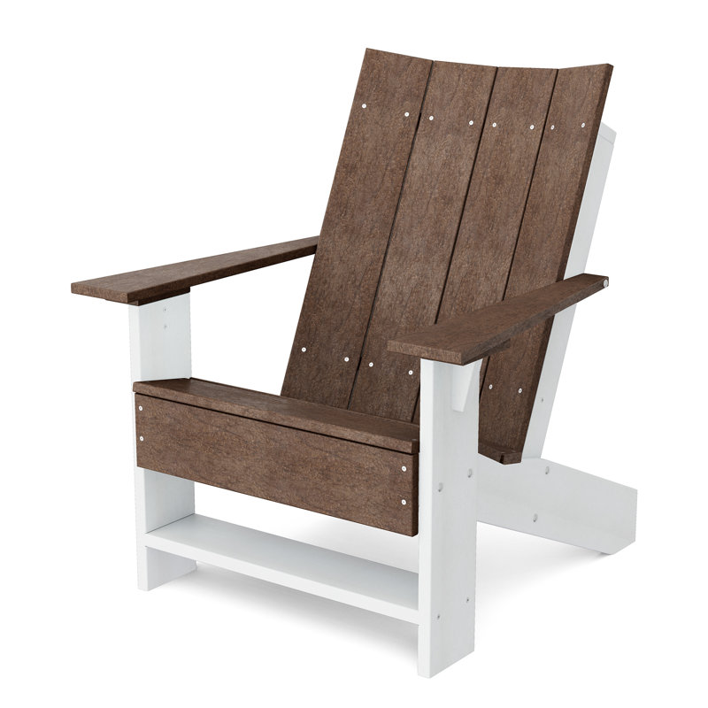 Contemporary Adirondack Chair, Tudor Brown/White