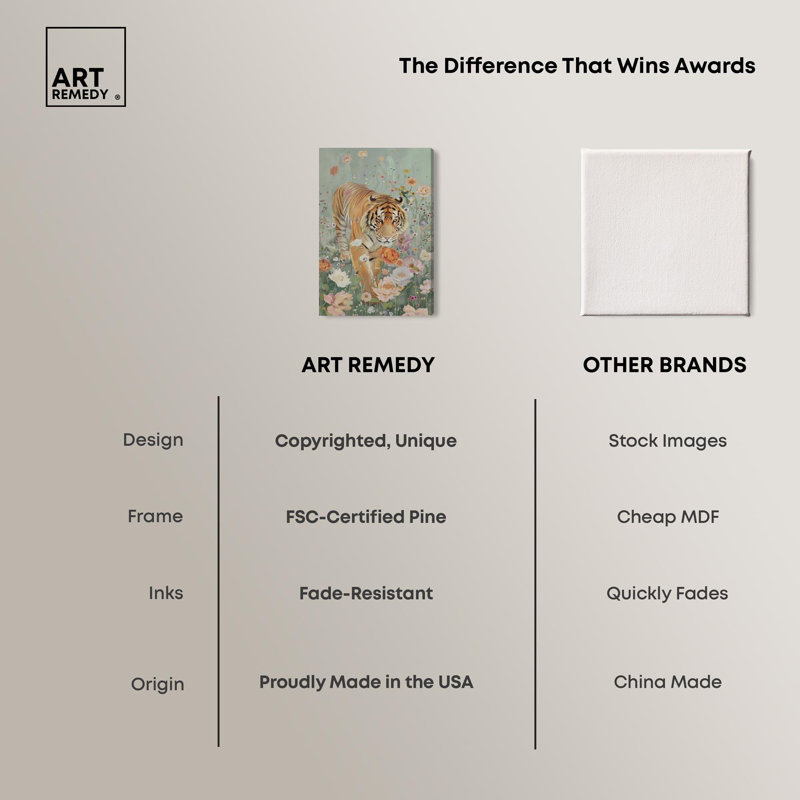 «Tiger Spring», toile par Art Remedy, H 15 po x l 10 po, Toile tendue