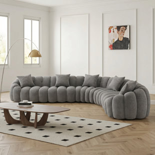 144" Modern Curved Sectional Sofa