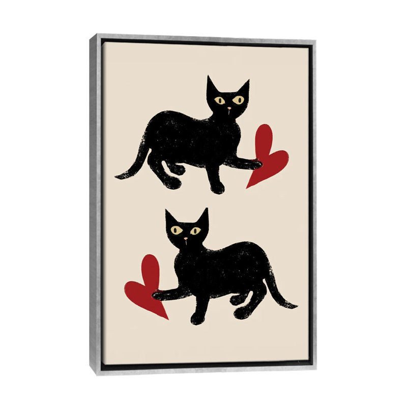«Love Is Simple», reproduction d'art sur toile encadrée, H 26 po x l 18 po, Toile à cadre flottant sans passe-partout, Argent