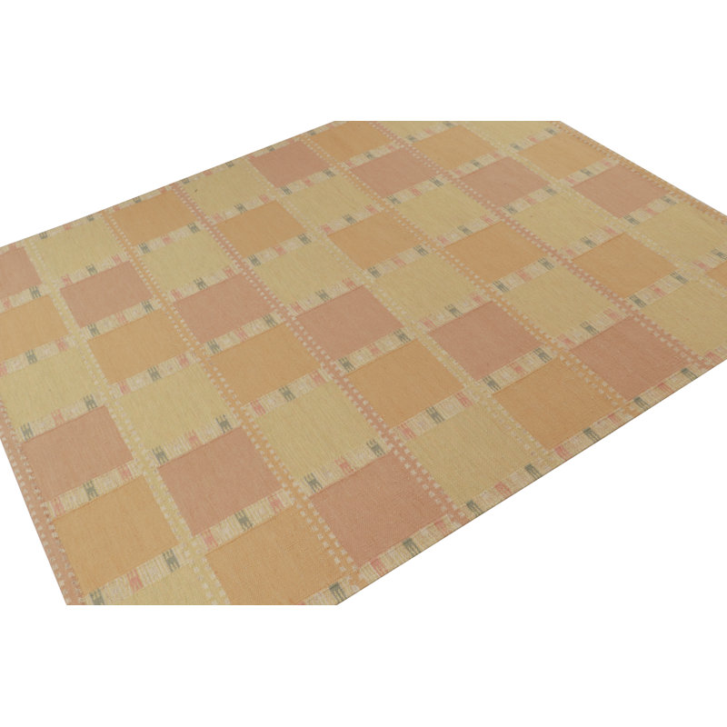 Scandinavian Wool Geometric Area Rug, Rectangle 5' x 8'